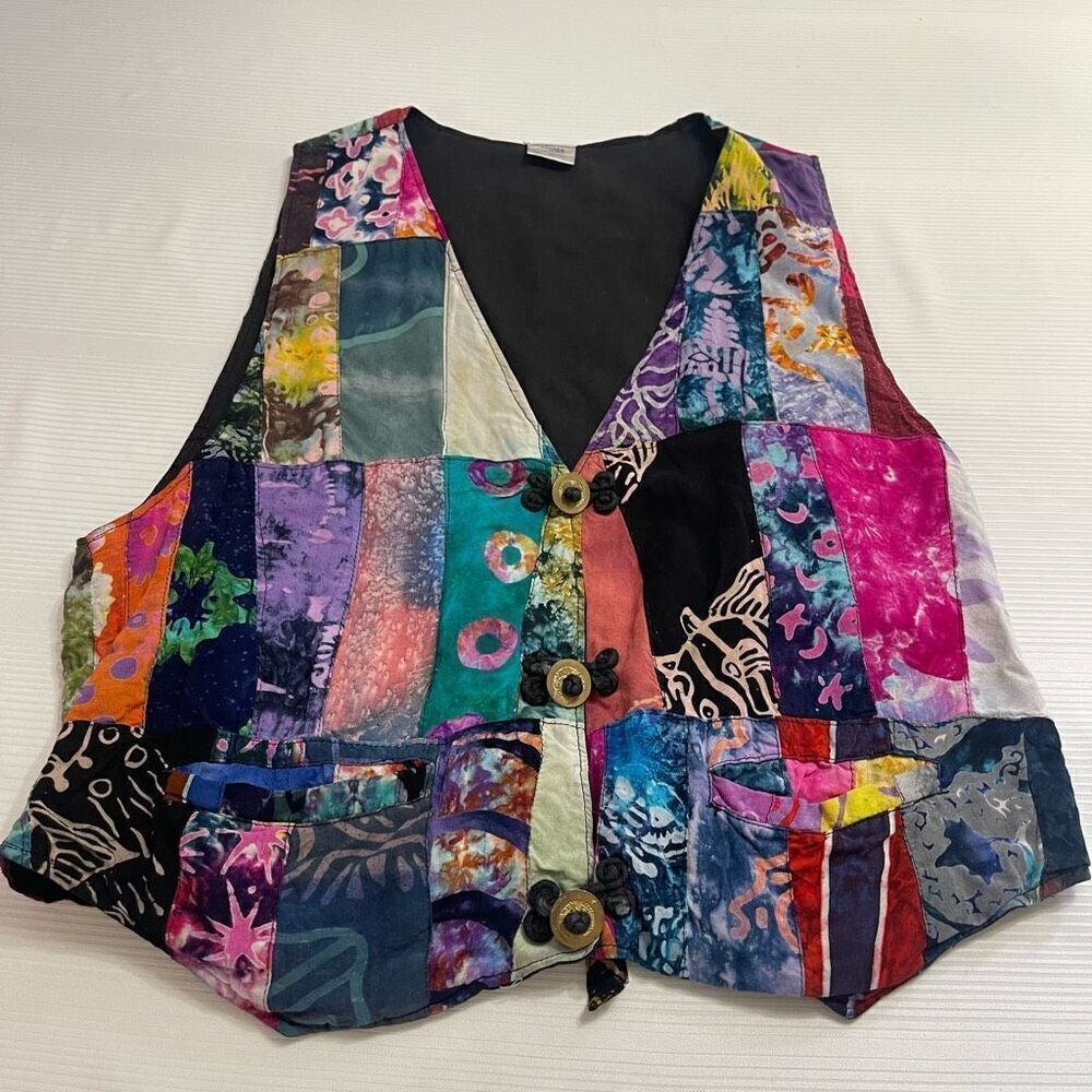 Gypsea Imports Patchwork Vest Size Large